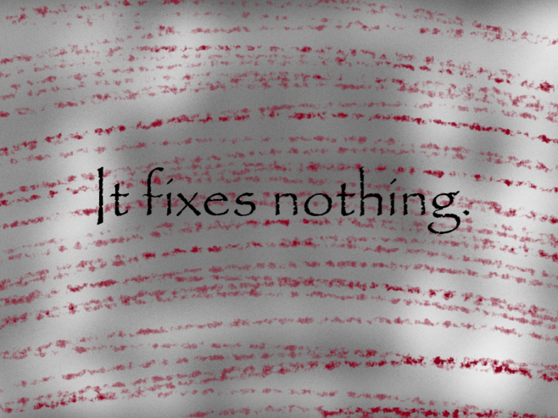 It fixes nothing.